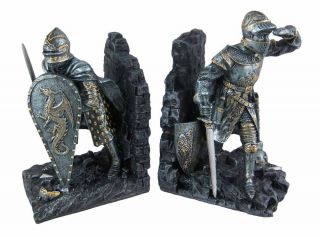 Medieval Knight Bookends Book Ends Armor Decor