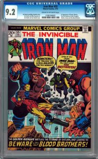 INVINCIBLE IRON MAN #55 CGC 9.2 CREAM TO OFF WHITE PAGES 1ST THANOS