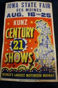 Kunz Century 21 Show Double Ferris Wheel Iowa State Fair Carnival