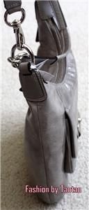 New with Tag Coach Kristin Patent Leather Hobo Bag Shoulder Bag Silver