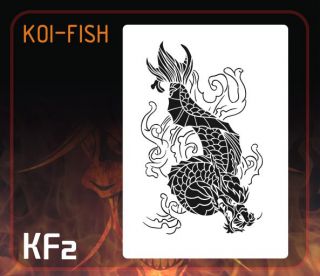 Airbrush Stencil Template Japanese Dragon Koi Fish New Koi Fish KF2