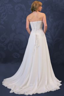 Kylie BEACH Wedding Dress Gown Strapless Corset Size 14 White   Brand