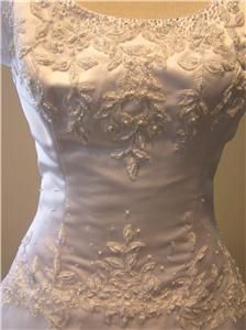 Maggie Sottero Kym modest Short Sleeve Wedding Dress Bridal Gown White