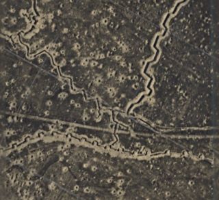 Pointe Pescade Trench WWI Military Aerial Photo 1917