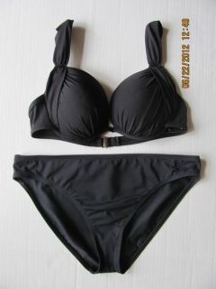 La Blanca Push Up Underwire Molded Cup Bikini French Cut Black 14
