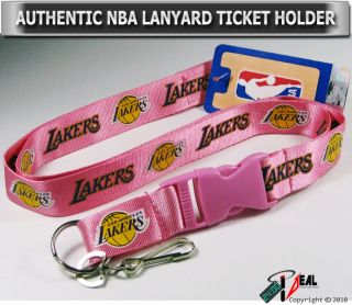 Los Angeles Lakers NBA Lanyard Key Chain ID Holder Pink