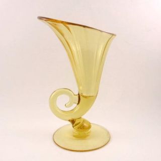 Cambridge Glass Mandarin Gold Cornucopia Vase 3900 575