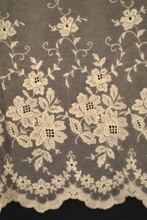 Pair Embroidered French Net Lace Curtain Panels 79 1 2 x 66