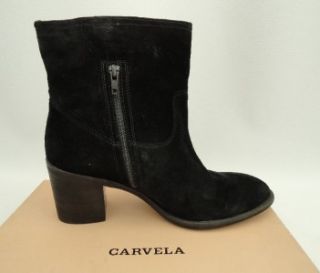 BN Carvela Kurt Geiger Black Leather Ankle Boots Heels Shoes UK8 EU41