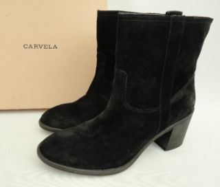 BN Carvela Kurt Geiger Black Leather Ankle Boots Heels Shoes UK8 EU41