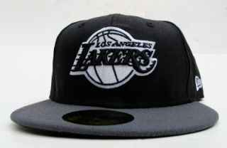 Los Angeles Lakers Black on Silver Color All Sizes Cap Hat by New Era