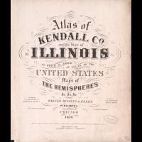 1870 Kendall County Plat Map Illinois Old Genealogy History Atlas Land