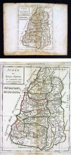 1795 Delamarche Map Judea or Holy Land Palestine Israel Jerusalem Dead