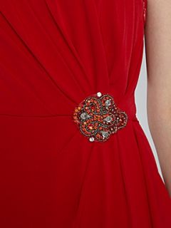 Jessica Howard One shoulder gown with beaded waist Red   