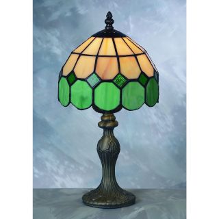 Lighting Table Lamp Tiffany Style Green and Beige Glass Shade
