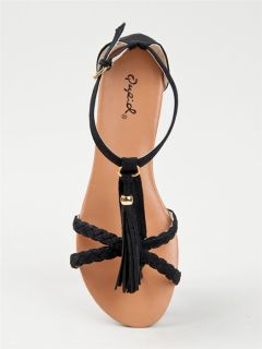 New Qupid Women Casual Chic Tassle Thong Sandal Dress Flat Shoe Sz