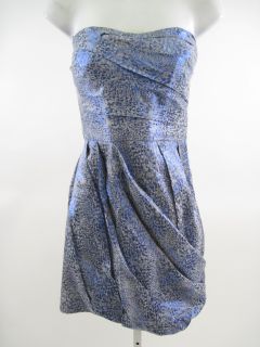 Lala Blue Gray Metallic Tiered Strapless Dress Size 12