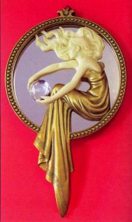 Art Nouveau Lady of The Lake Wall Mirror Plaque Deco