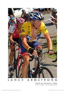Lance Armstrong Climbing Forclaz vs Ullrich 2004 Tour de France Poster