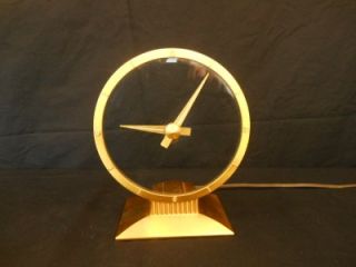 Jefferson Golden Hour Mystery Clock Art Deco 1950s Atomic Mid Century