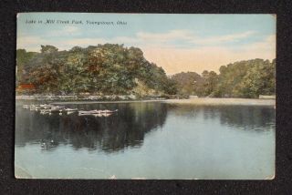 1911 Lake in Mill Creek Park Rowboats Youngstown Oh Mahoning Co