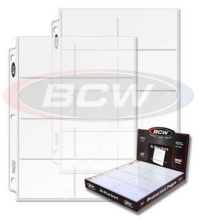 BCW Pro 8 Pocket Trading Card Coupon Album Pages Binder Sheets