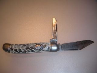 Vintage Imperial Prov R I Folding Knife White Handle