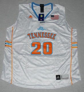 University of Tennessee Lady Vols WHITE Adidas Basketball Jersey NEW