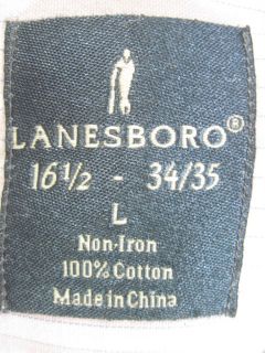 Lanesboro Mens Pink Striped Button Front Shirt Sz L