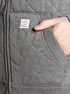 Jack & Jones Long sleeved quilted zip through hoody Grey   