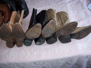 Lot 12 Western Leather Tony Lama Dan Post Cowboy Boots WB170
