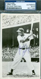 Larry Doby Signed 1953 Team Postcard PSA DNA Autograph