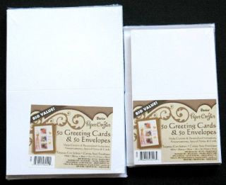 Blank Greeting Cards Envelopes Cardmaking White Combo 4x5 5x7