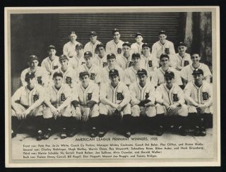 1936 R311 “Leather Finish” Premium Detroit Tigers Team