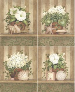 Flower w Shell Set of 4 Annie LaPoint Framed Print