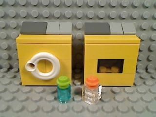 LEGO Yellow WASHING MACHINE & DRYER Laundry Room Fabric Softener Soap