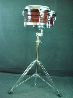 LP Latin Percussion Bongos Brown with Stand Percussion Drum Instrument