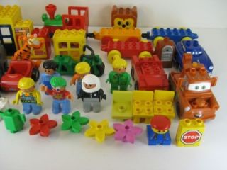 Big Lot of Lego Duplo Building Blocks People Animals 150 Pieces