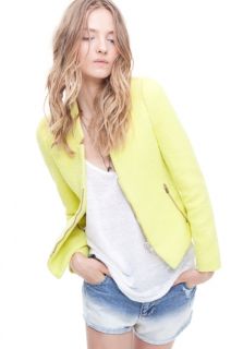 Zara Neon Yellow Structured Jacket Blazer Zips XS s M L Sold Out