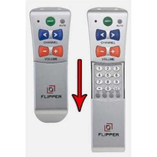 FLIPPER LARGE BUTTON TV REMOTE CONTROL  MULTIPLE SET UP OPTIONS  EASY
