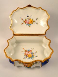 Early Sevres Large Jewelry Box Signed and Hand Painted