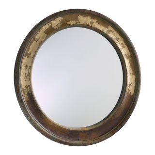 Western Wood Distressed Large Round Mirror