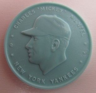 Vtg 1955 Armour Coins x 4 Mickey Mantle Yogi Berra Warren Spahn Junior