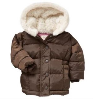 Old Navy Quilted Frost Free Coat   Brown