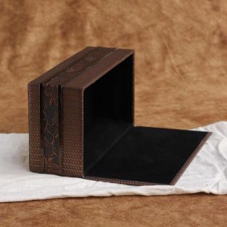 Rattan PU Leather Tissue Box Cover Paper Holder Home Decor 24 13 8 5