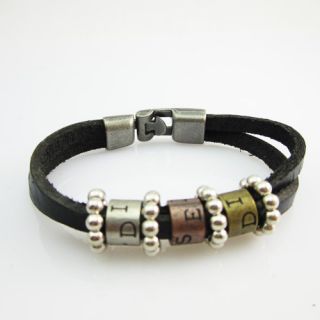 Hot Cool Men Clasp Hand Woven Leather Bracelet Chain Fashion Jewelry