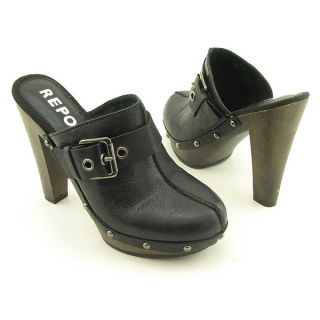Report Laurent Womens Sz 8 Black Clogs Mules Shoes