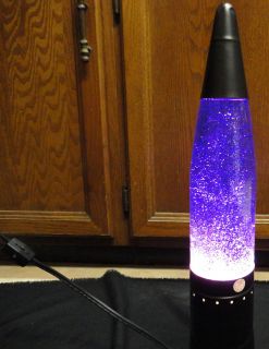Purple Glitter Lava Lamp Works Perfectly New 40W Bulb Installed