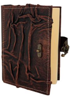 Pattern Medium Brown Leather Bound Journal Notebook Diary MO136