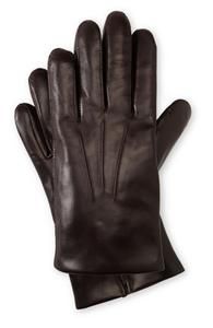 Mens Isotoner Cashmere Lined Leather Gloves Brown